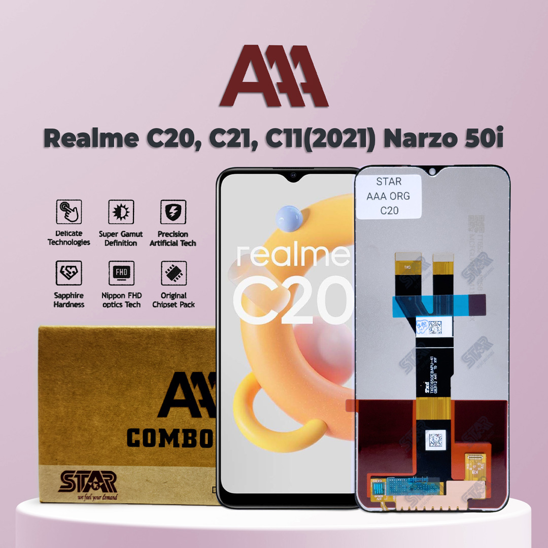 Realme C20, C21, C11(2021) Narzo 50i AAA display price in Bangladesh