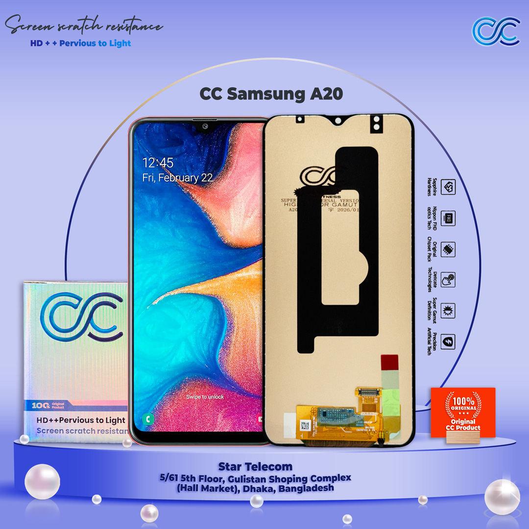 CC Samsung A20 display price in Bangladesh